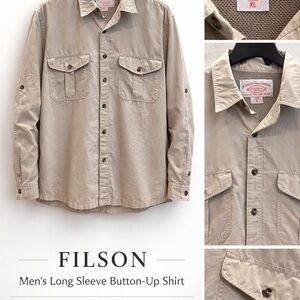 Filson Men's Beige Button-Up Shirt Jacket